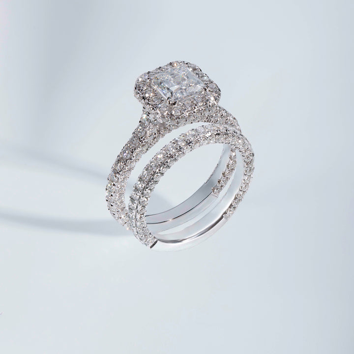 Cathedral 3D Princess Engagement Ring