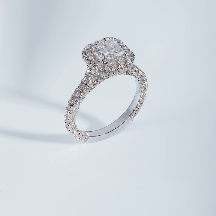 Cathedral 3D Princess Engagement Ring