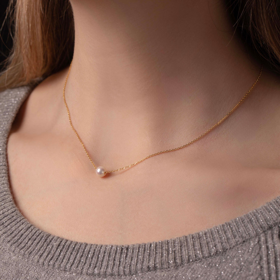 14K Sunshine Chain with Fresh Water Pearl Necklace