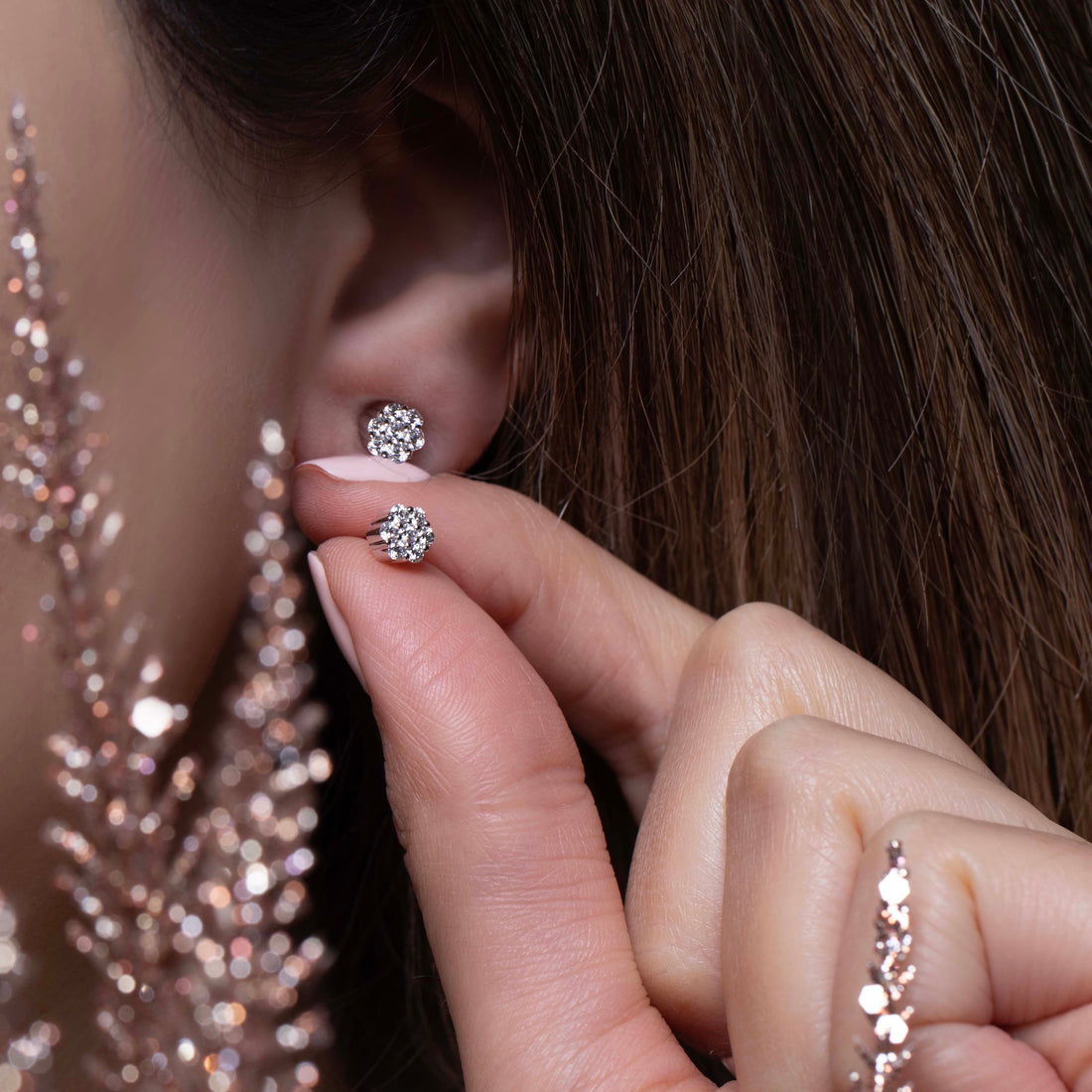 HoneyComb  Diamond Earrings