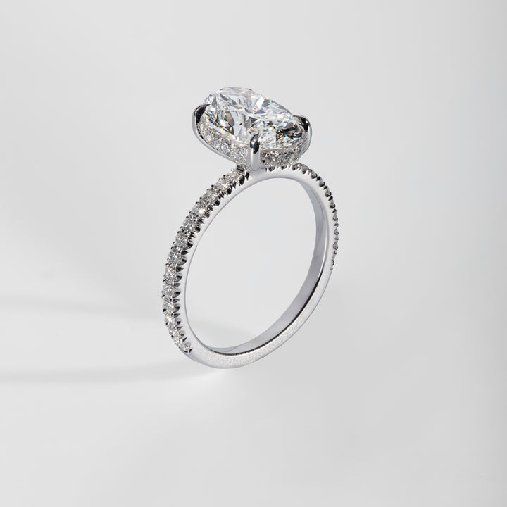 Oval Hidden Halo Engagement Ring