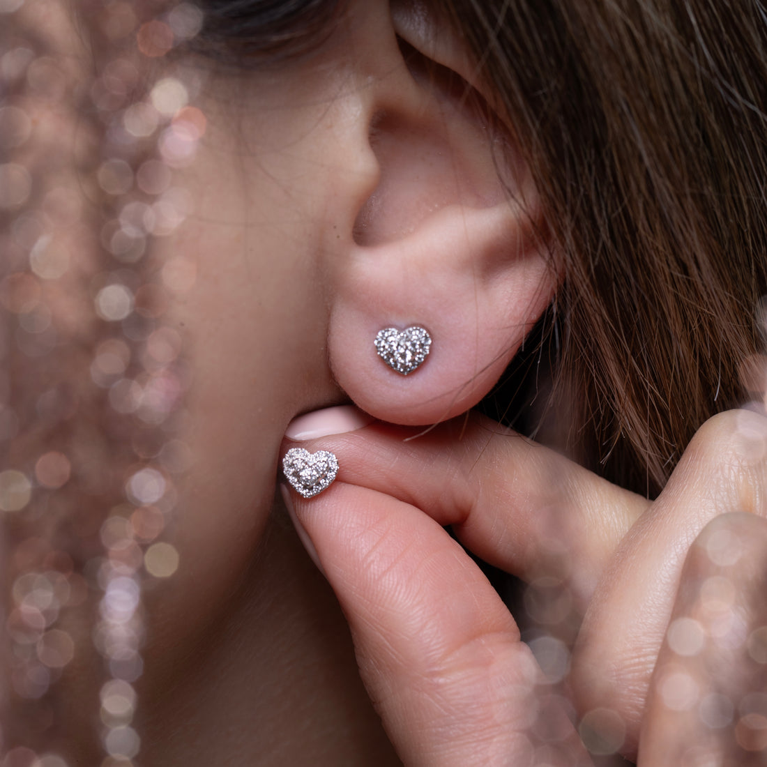 Heart Diamond Studs