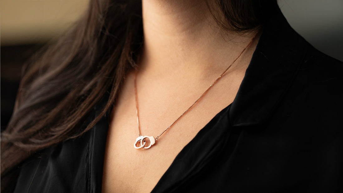 14K Rose Gold Handcuff Necklace