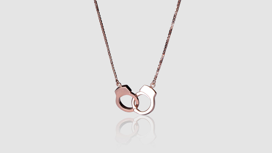 14K Rose Gold Handcuff Necklace