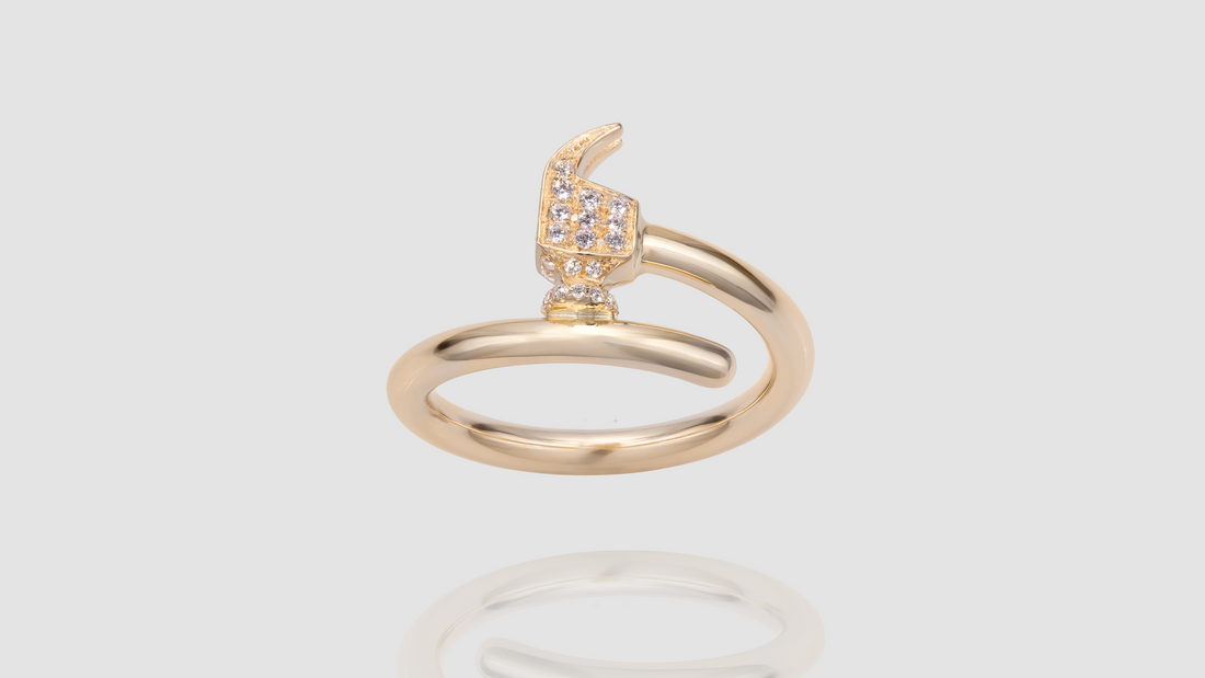 18K Yellow Gold Diamond Chakoch Head Ring