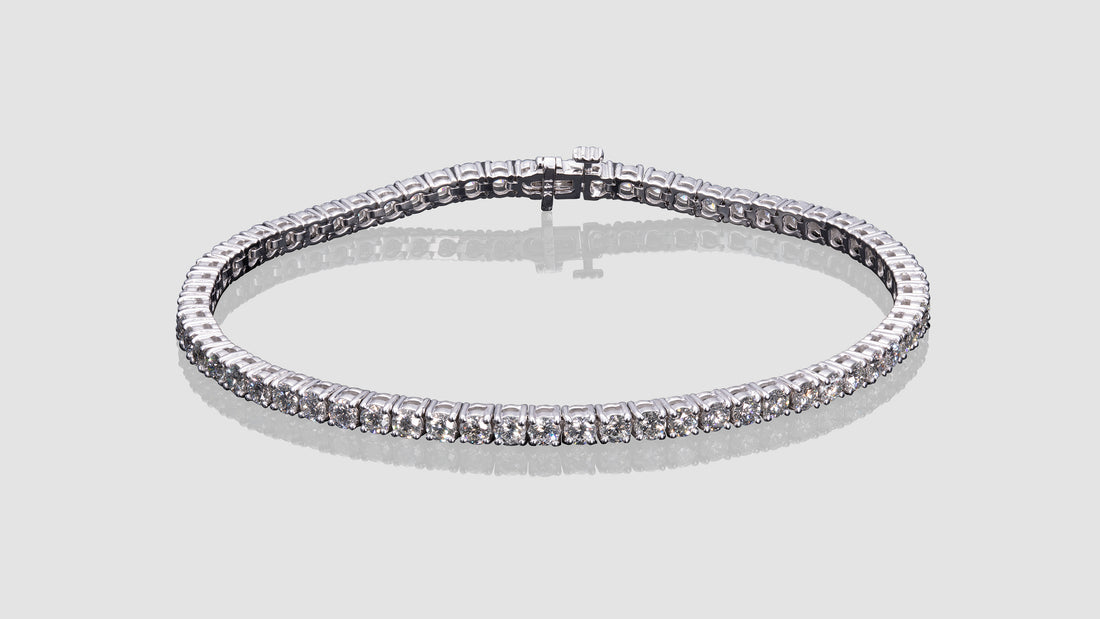 14K 4-Prong Tennis Diamond Bracelet