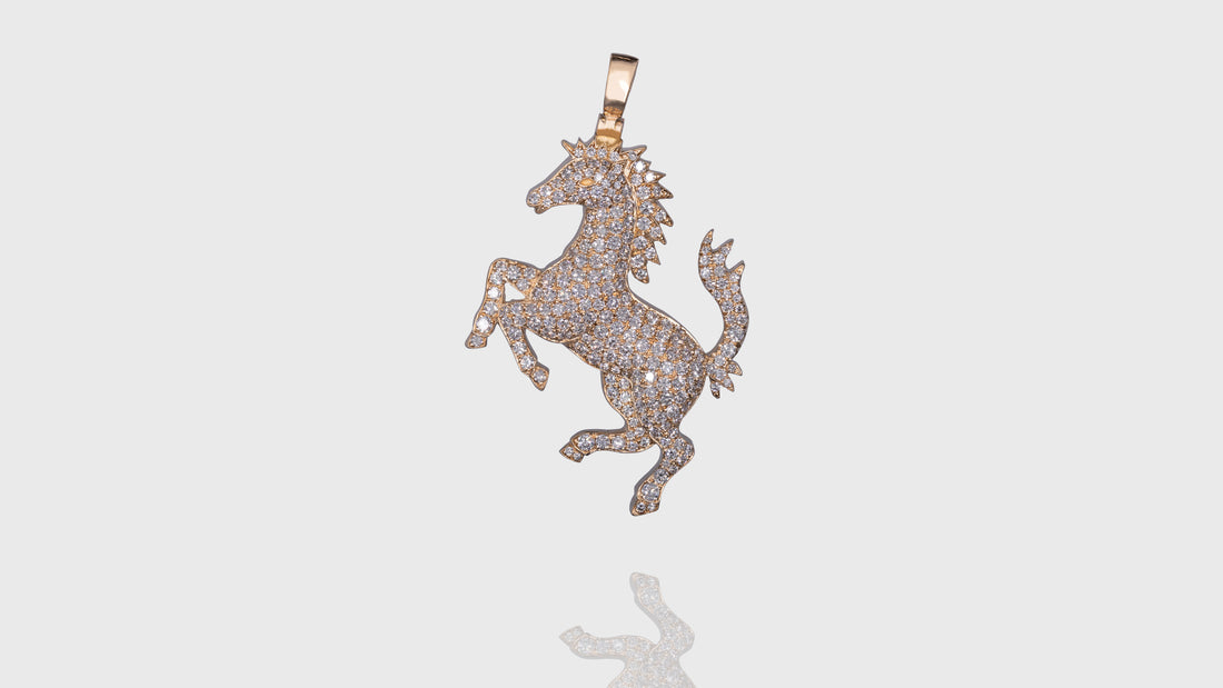 10K Yellow Gold Horse Diamond Pendant