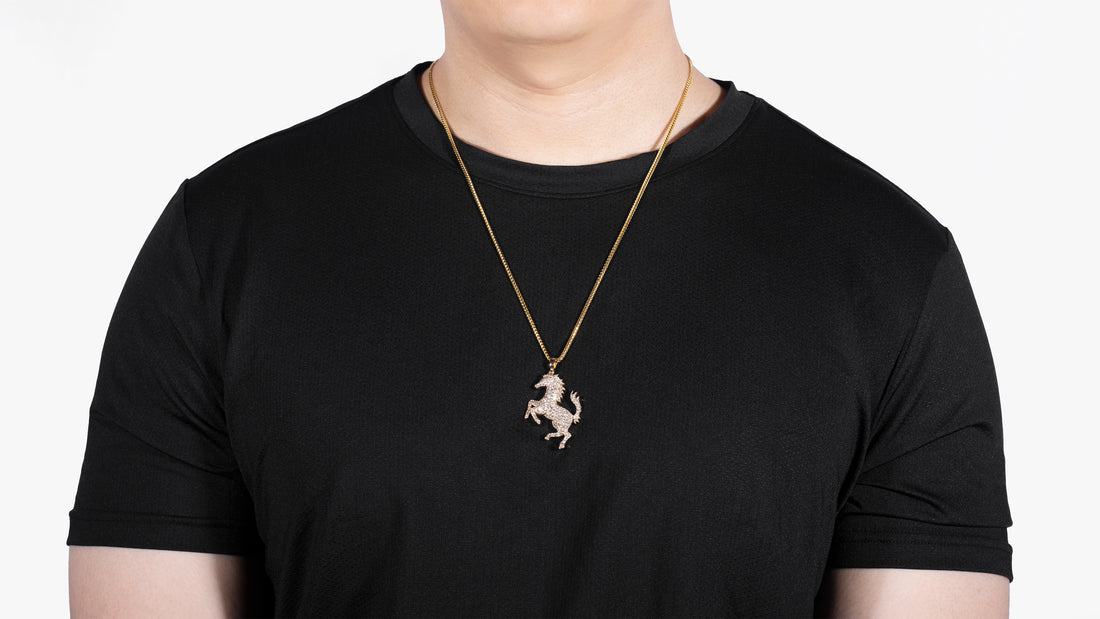 10K Yellow Gold Horse Diamond Pendant