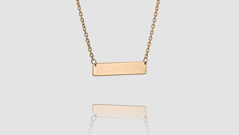 10K Yellow Gold Mini Bar Necklace