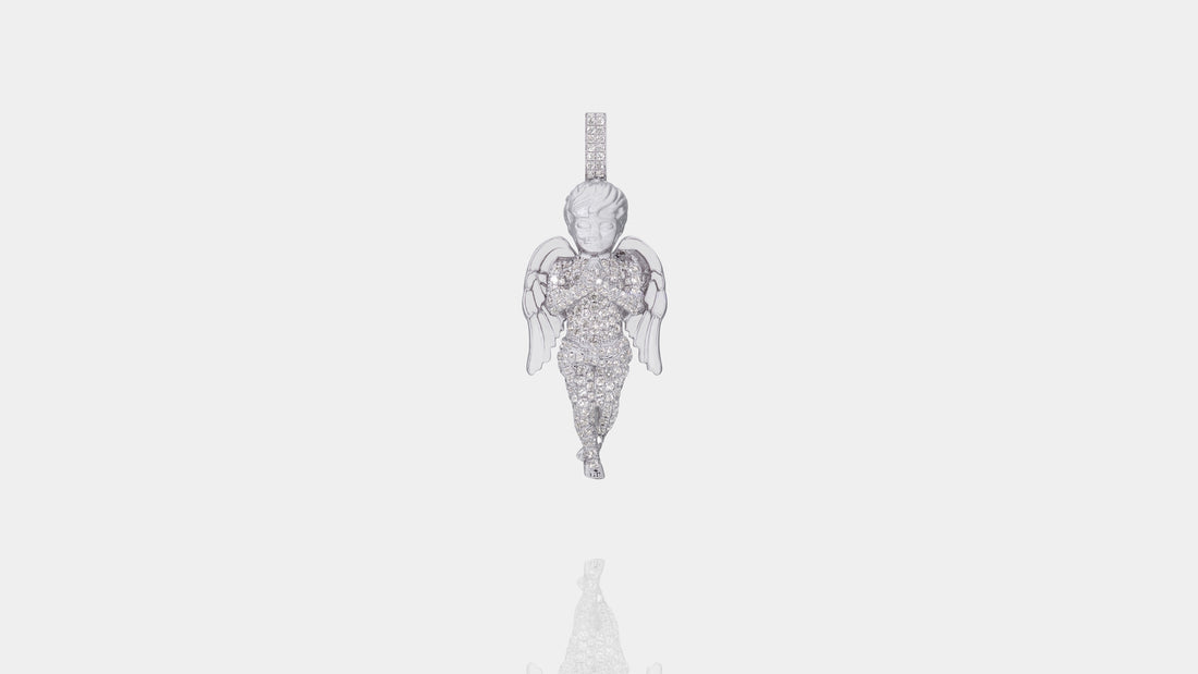 10K Gold Angel Diamond Pendant