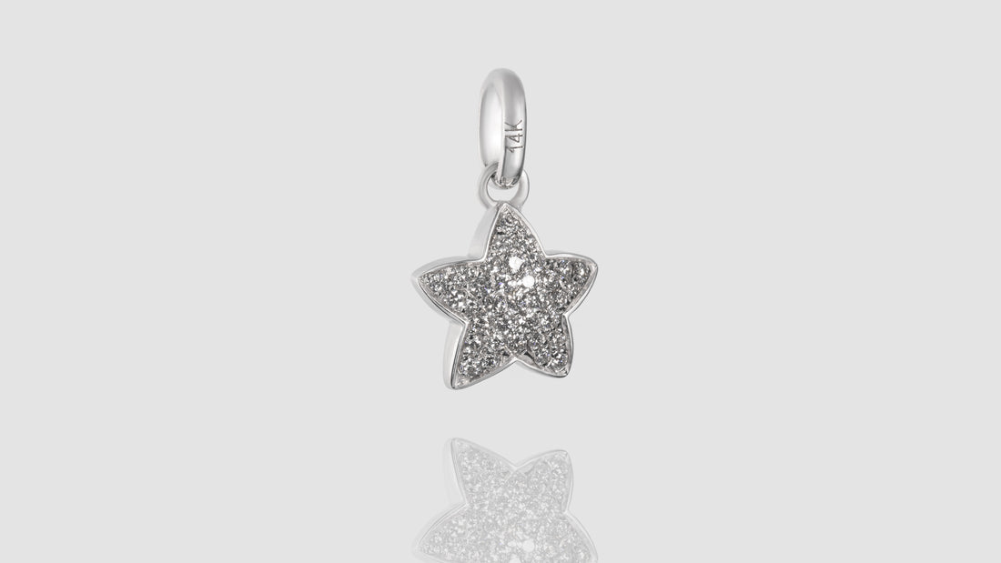 14K Rose Gold Diamond Mini Charm Star Pendant