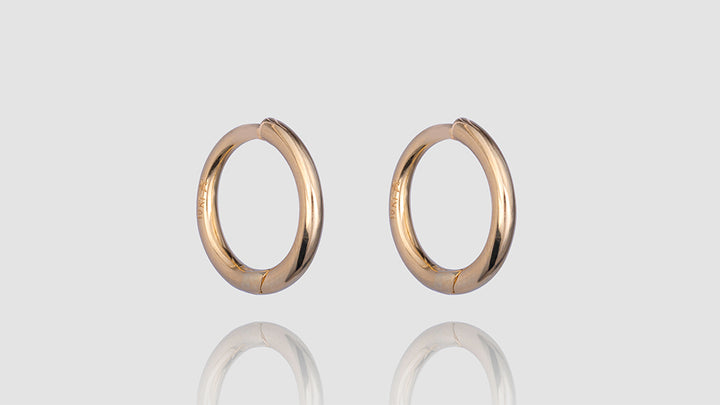 10K Yellow Gold Plain Huggie Earrings