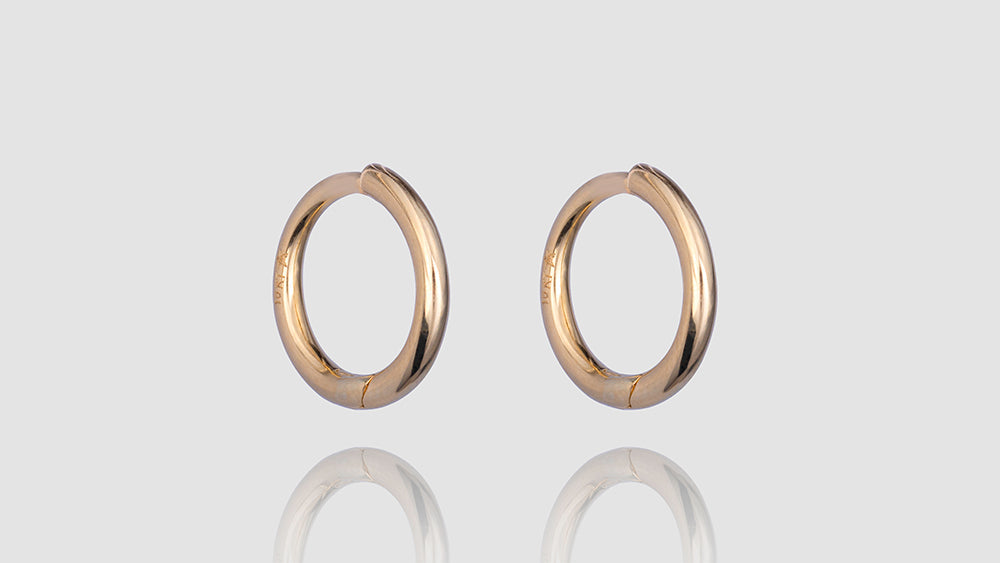 10K Rose Gold Plain Huggie  Earrings