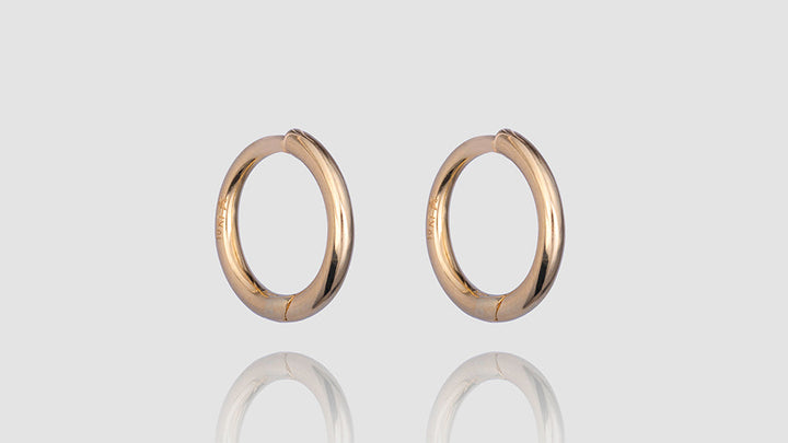 10K Rose Gold Plain Huggie  Earrings