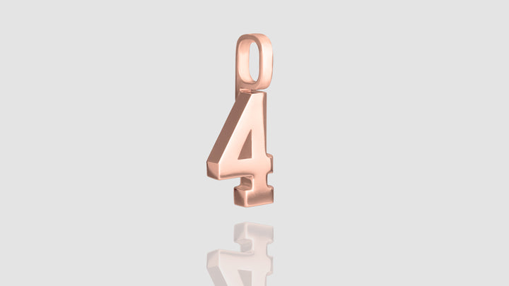 10K Gold Numeric Mini Charm Pendant