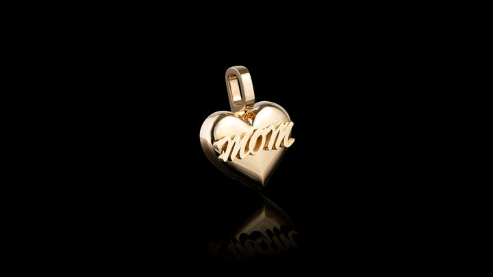 10K Gold Mom Heart Pendant