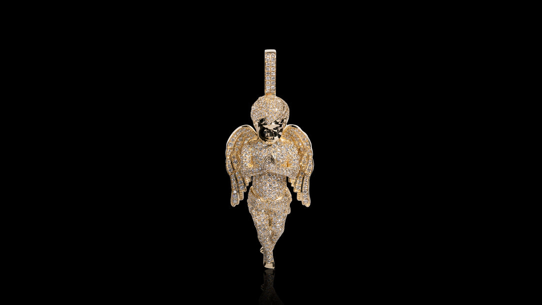 10K Gold Angel Diamond Pendant