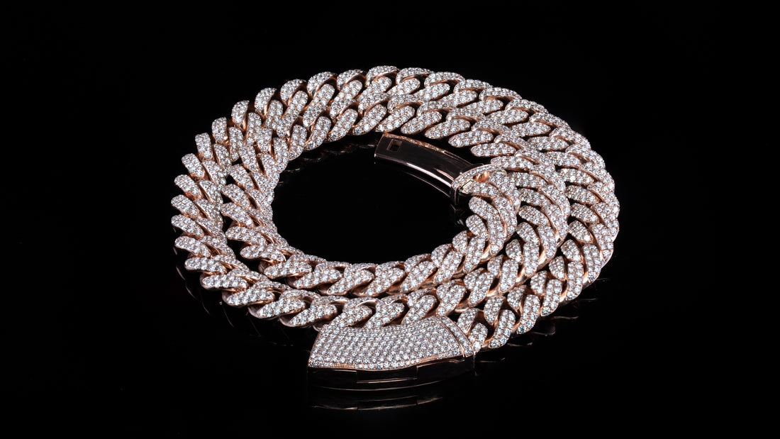 10K Rose Gold TorantoMax Setting Diamond Cuban Link Chain