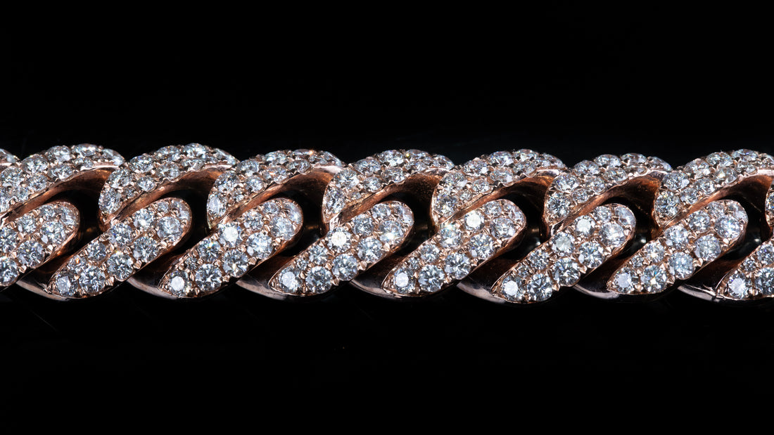 10K Rose Gold TorantoMax Setting Diamond Cuban Link Chain