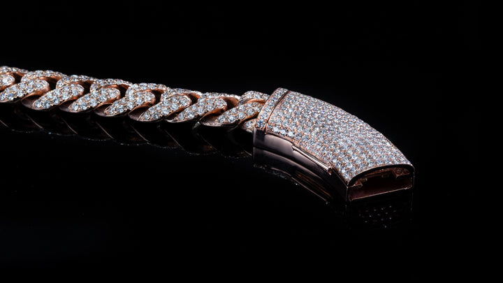 10K Rose Gold TorantoMax Setting Diamond Cuban Link Chain