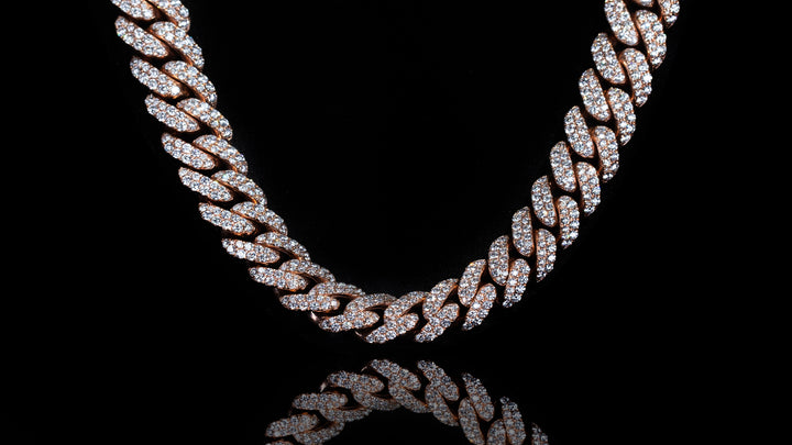 10K Rose Gold TorantoMax Setting Diamond Cuban Link Chain