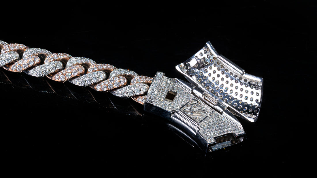 10K Two-Tone Gold ToranoMax Setting Diamond Cuban Link Chain