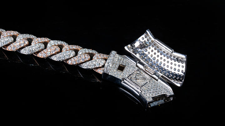 10K Two-Tone Gold ToranoMax Setting Diamond Cuban Link Chain