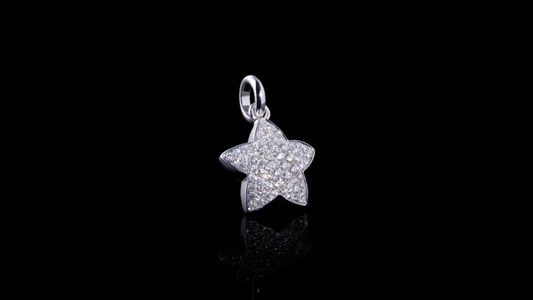 14K Rose Gold Diamond Mini Charm Star Pendant