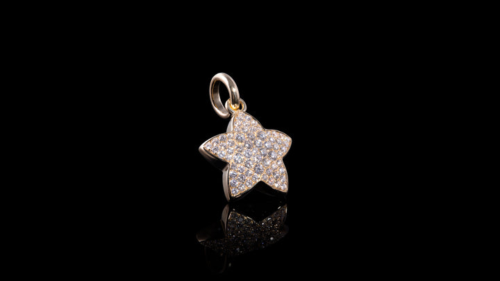 14K Rose Gold Diamond Mini Charm Star Pendant