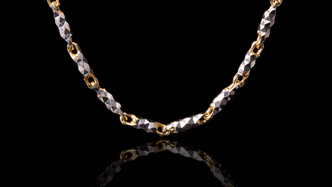 10K Two-Tone Gold Love Link Chain