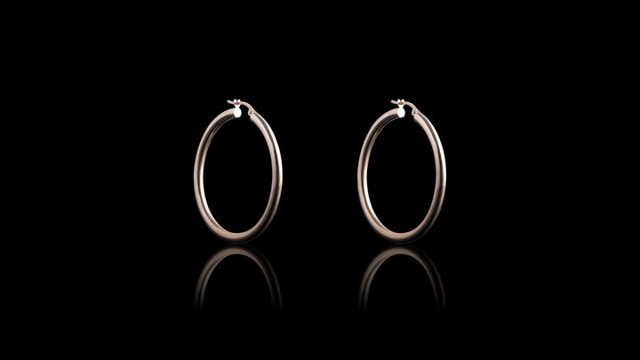 10K Yellow Gold Tube Style Hoops