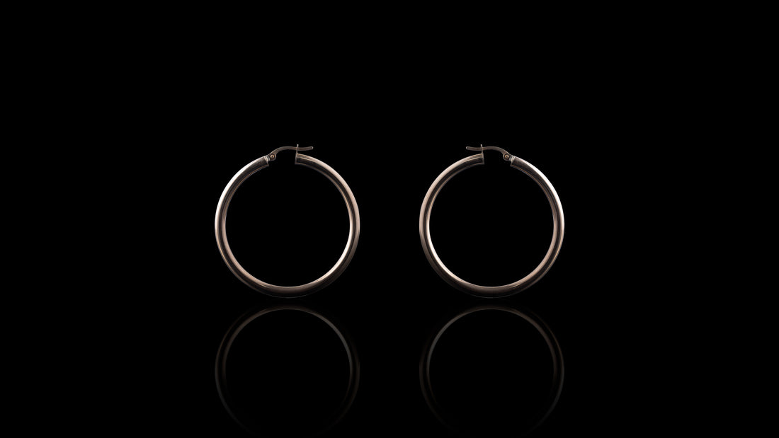 10K Yellow Gold Tube Style Hoops