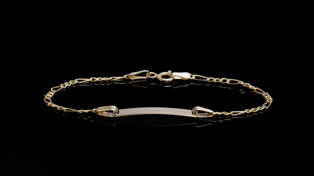 10K Yellow Gold Figaro ID Bracelet