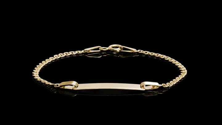 10K Yellow Gold Anchor Link ID Bracelet