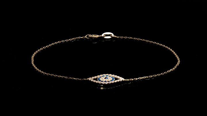 10K Yellow Gold Eye Safety Charm Bracelet