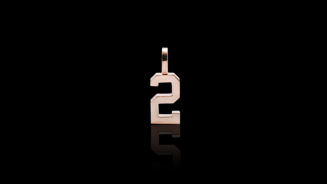 10K Gold Numeric Mini Charm Pendant