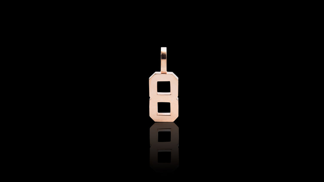 10K Gold Numeric Mini Charm Pendant