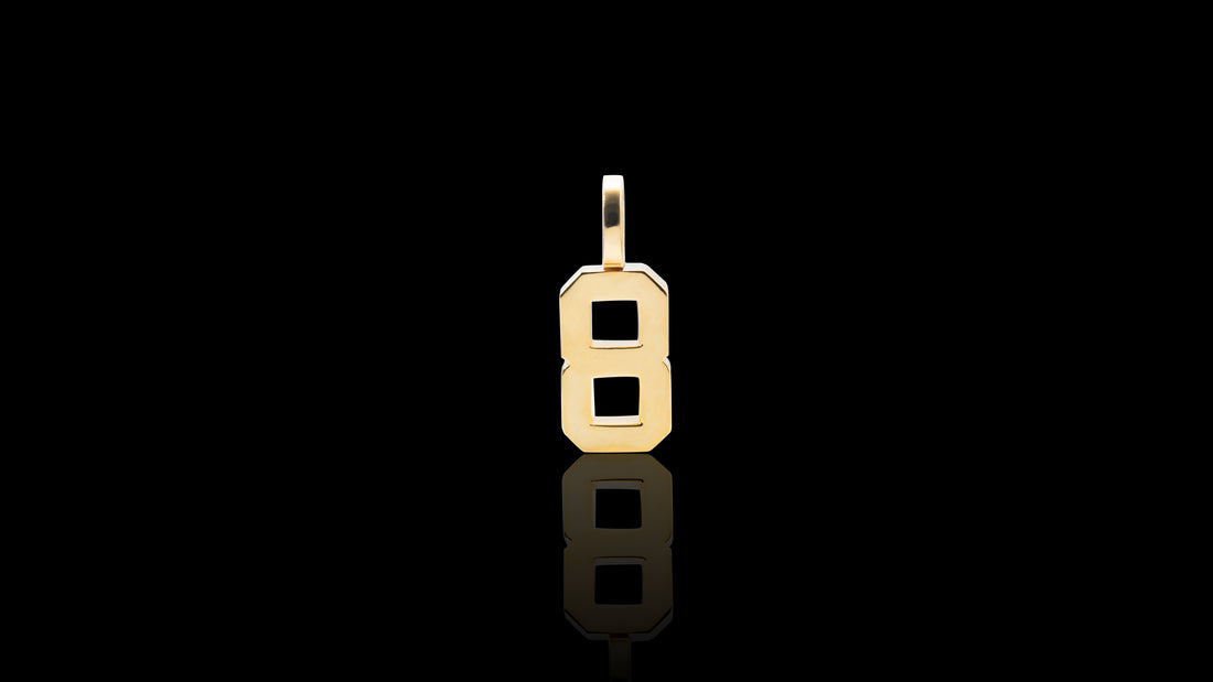 10K Gold Numeric Mini Charm Pendant