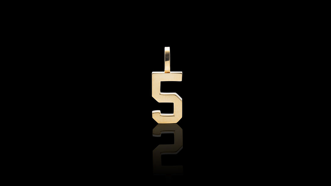 10K Gold Numeric Mini Charm Pendant