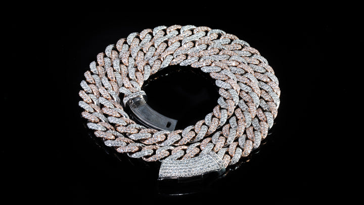 10K Two-Tone Gold ToranoMax Setting Diamond Cuban Link Chain