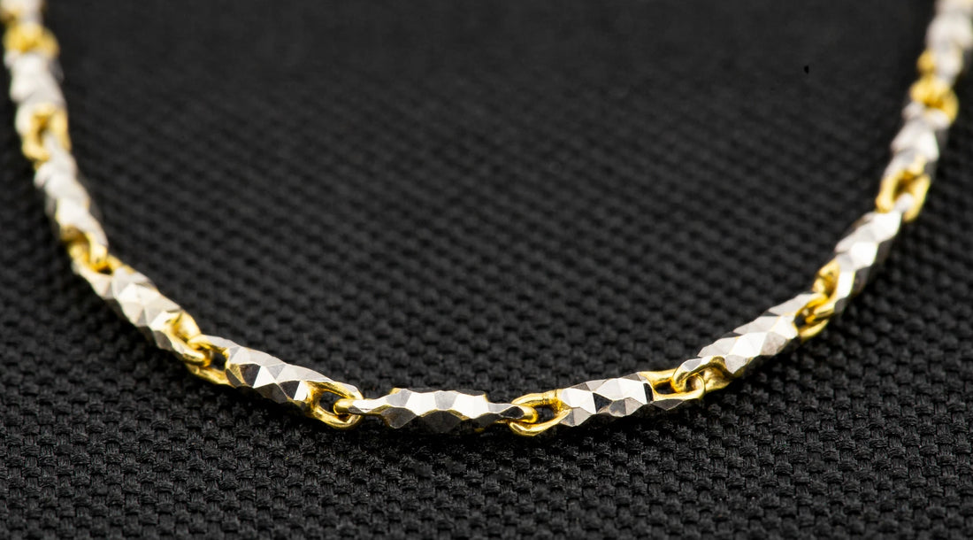 10K Two-Tone Gold Love Link Chain