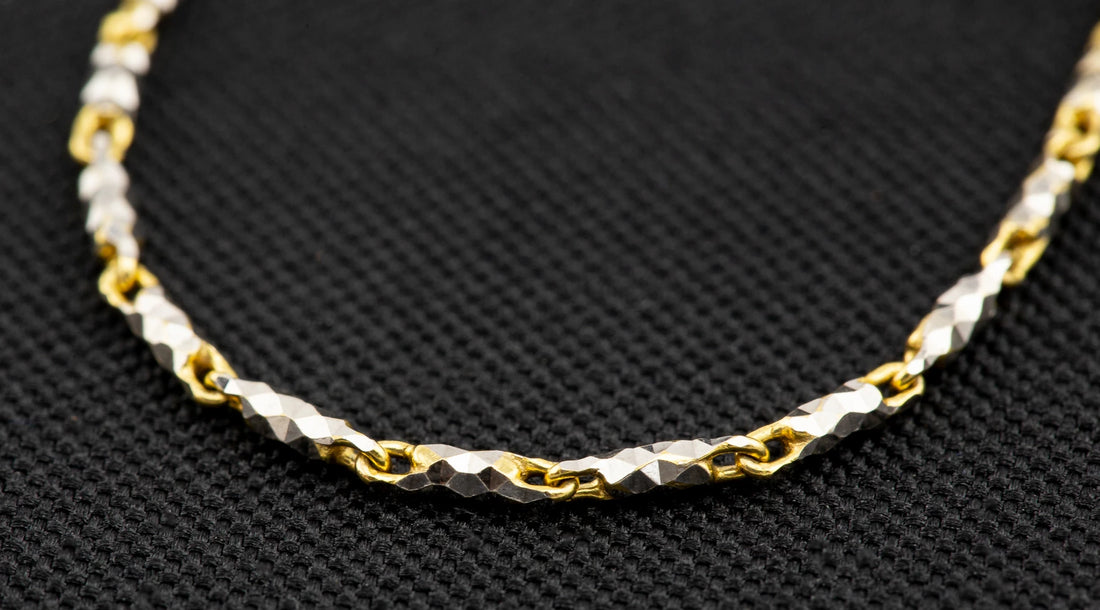 10K Two-Tone Gold Love Link Chain