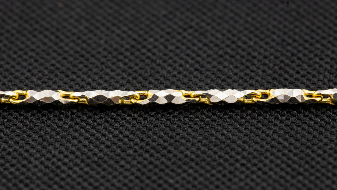 10K Two-Tone Gold Love Link Chain