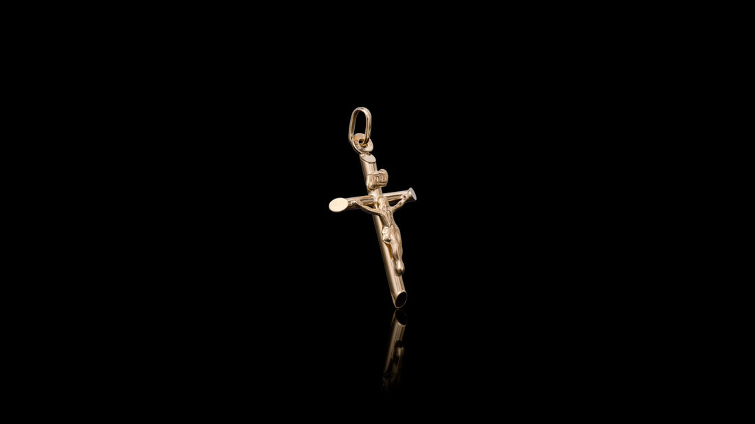 10K Yellow Gold 3D Crucifix Cross