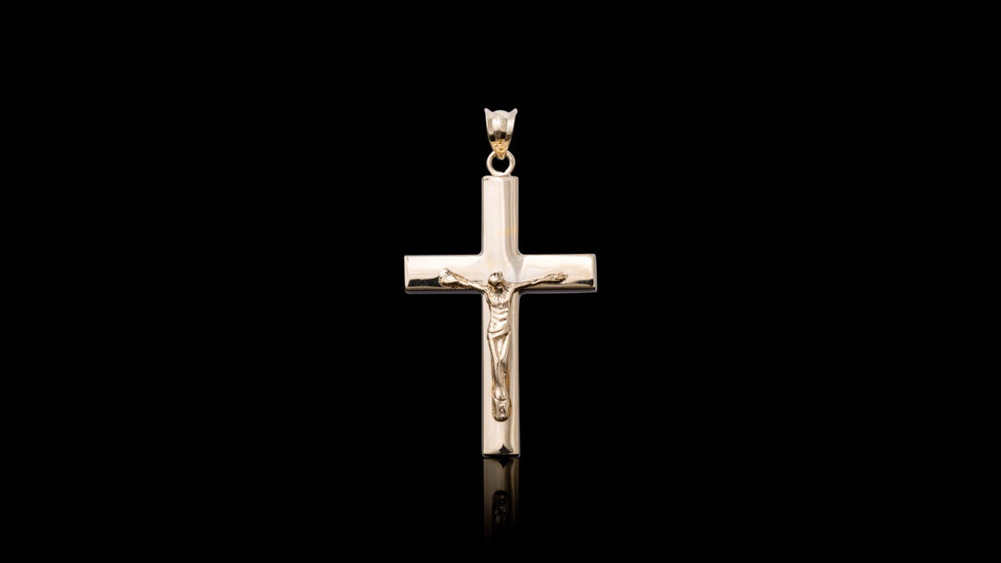 10K Yellow Gold 3D Large Crucifix Cross