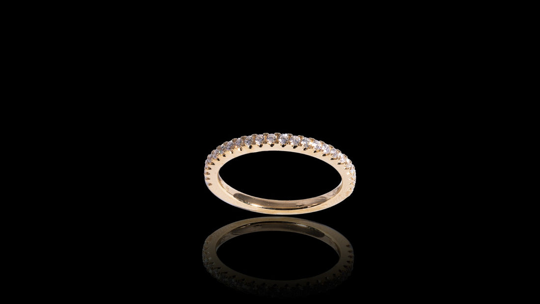 18K Yellow Gold Open Wall Band Ring (0.33CT)