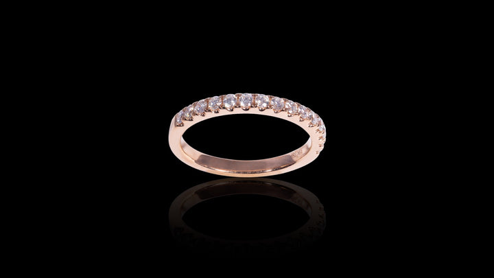 18K Rose Gold Open Wall Band Ring (0.60CT)