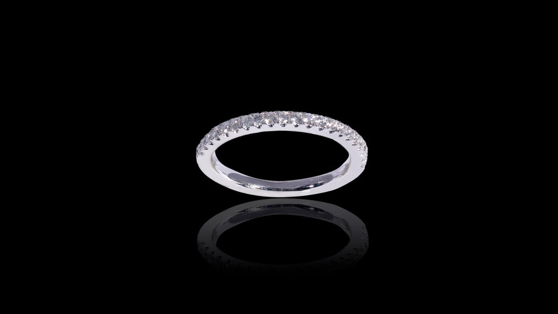 18K White Gold Open Wall Band Ring (0.43CT)