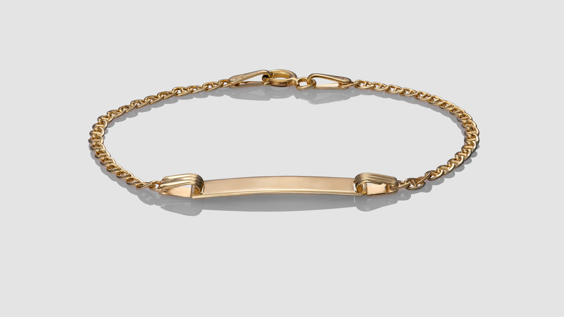 10K Yellow Gold Anchor Link ID Bracelet