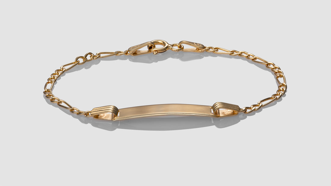 10K Yellow Gold Figaro ID Bracelet